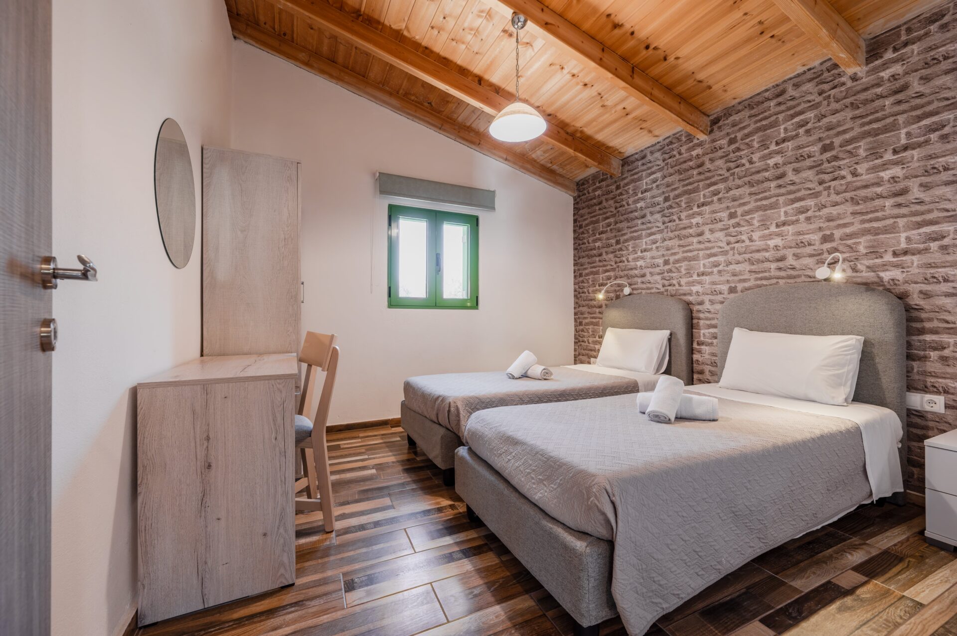 Sunset over the mountains as seen from the villa’s pool area.